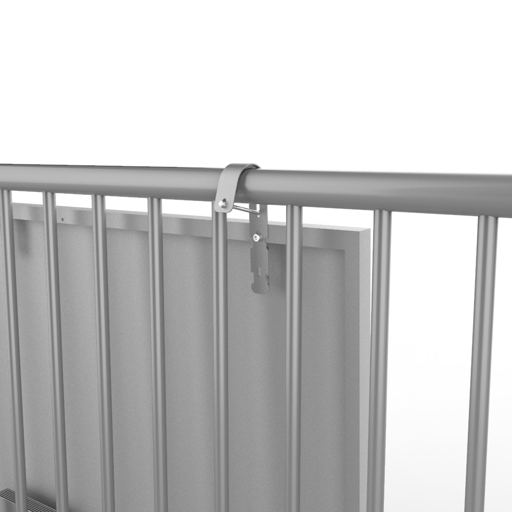 800W Balkonkraftwerk Plutus mit starrer Halterung für Gitterbalkon (Variante A) - Komplettset inkl. Solarmodule