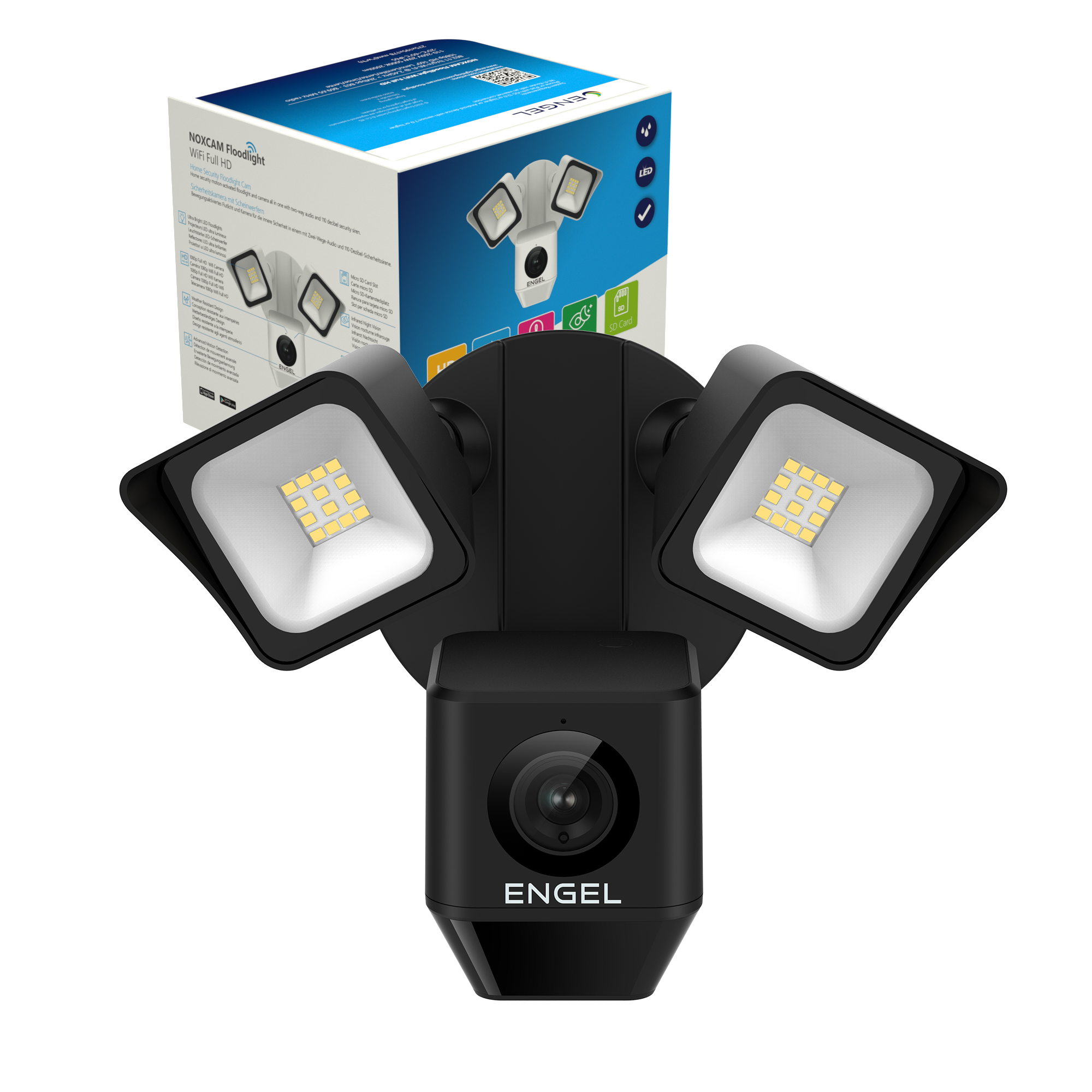 Engel NoxCam Floodlight Cam WiFi Full-HD Black