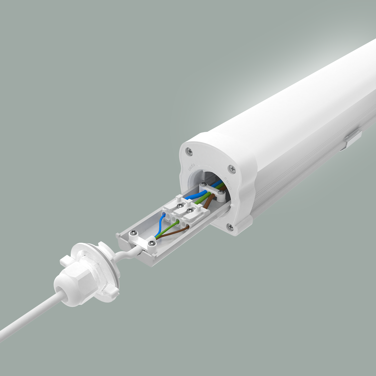 Engel Exton Plus LED Feuchtraumleuchte 60-150cm - IP65 Wasserdicht, Reihenschaltung mit 5 Jahren Garantie