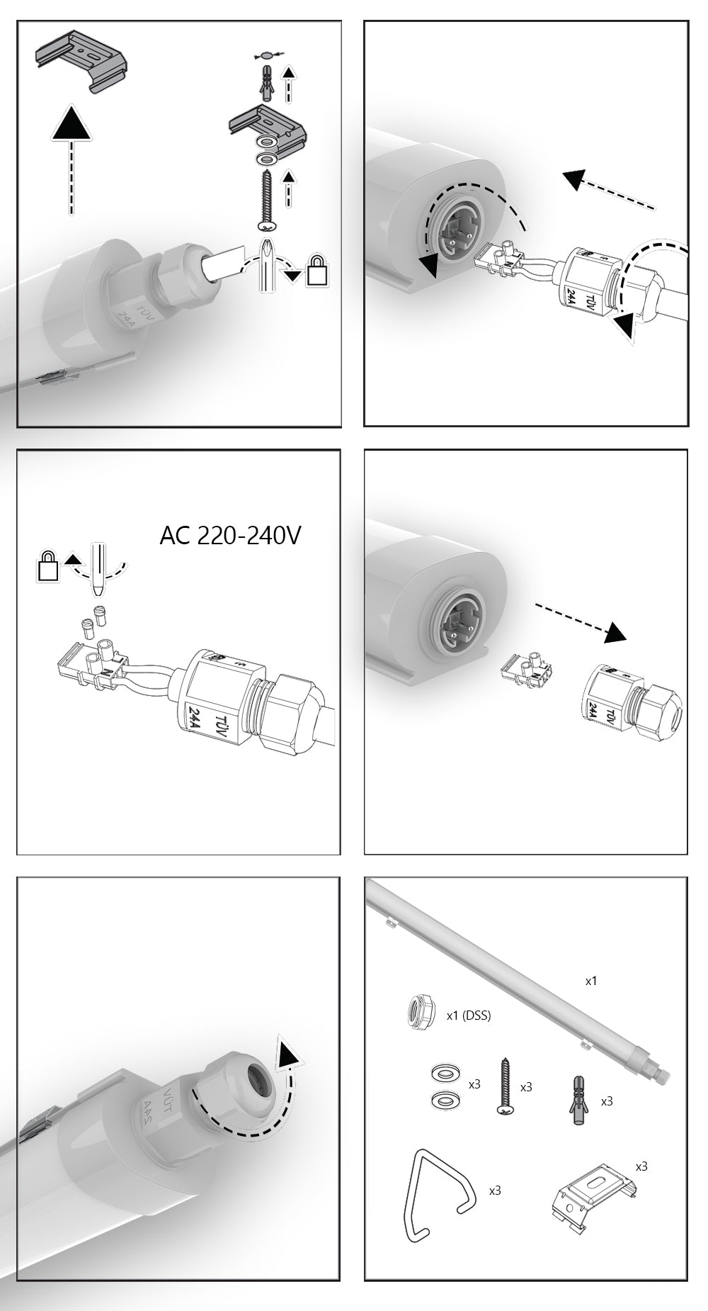 Engel LED Feuchtraumleuchte "Flat Edition" 60-150cm - IP65 Wasserdicht mit 3 Jahren Garantie