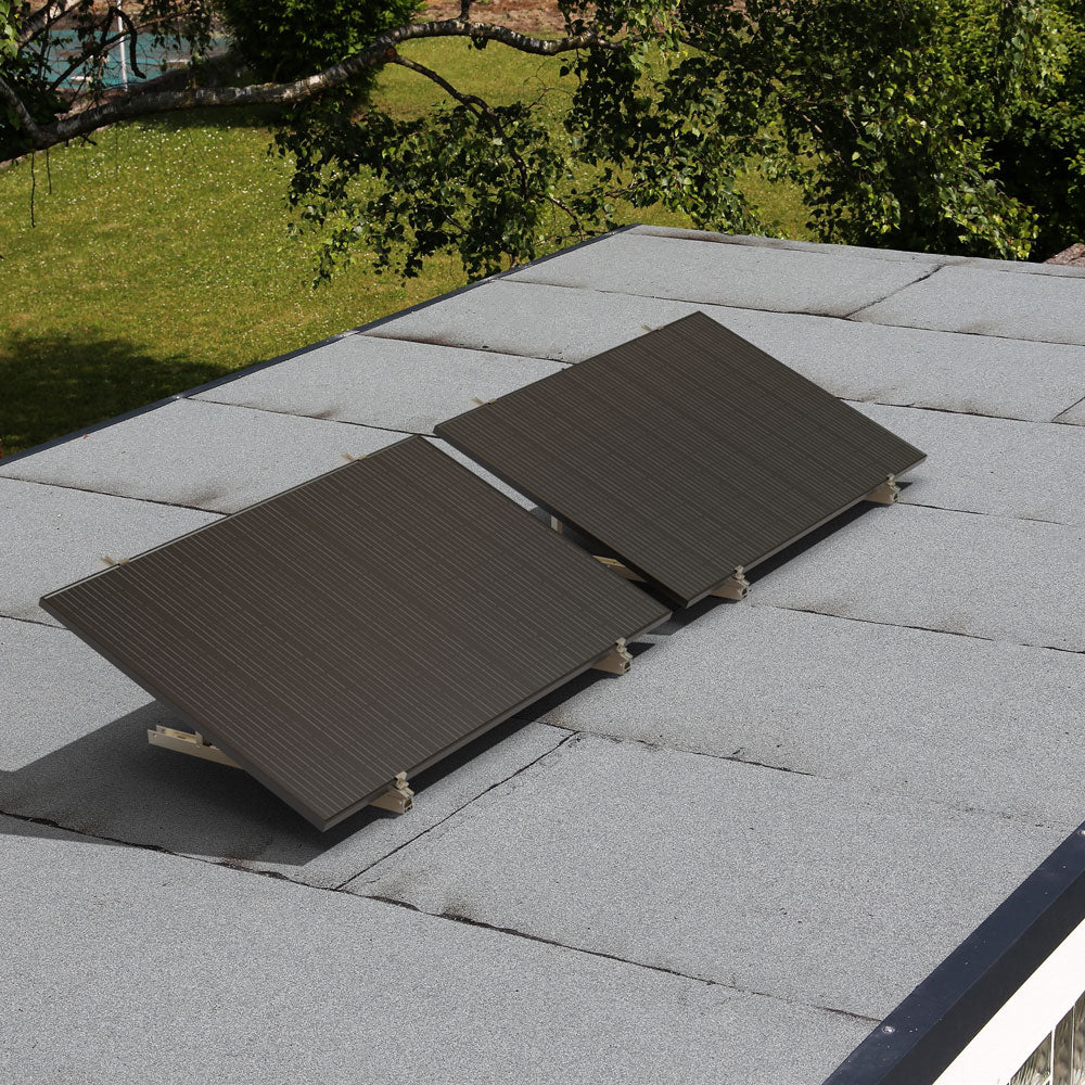1 x Halterung-Set für ein Solarpanel mit Aufständerung bis 40° für Flachdach-/Boden (Variante B)